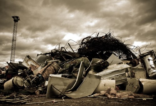Professional waste management team at work